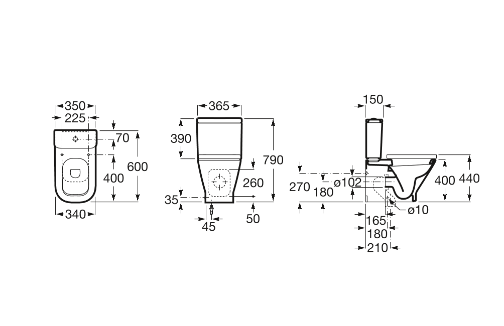 Inodoro The Gap Compacto Roca - Imagen 3