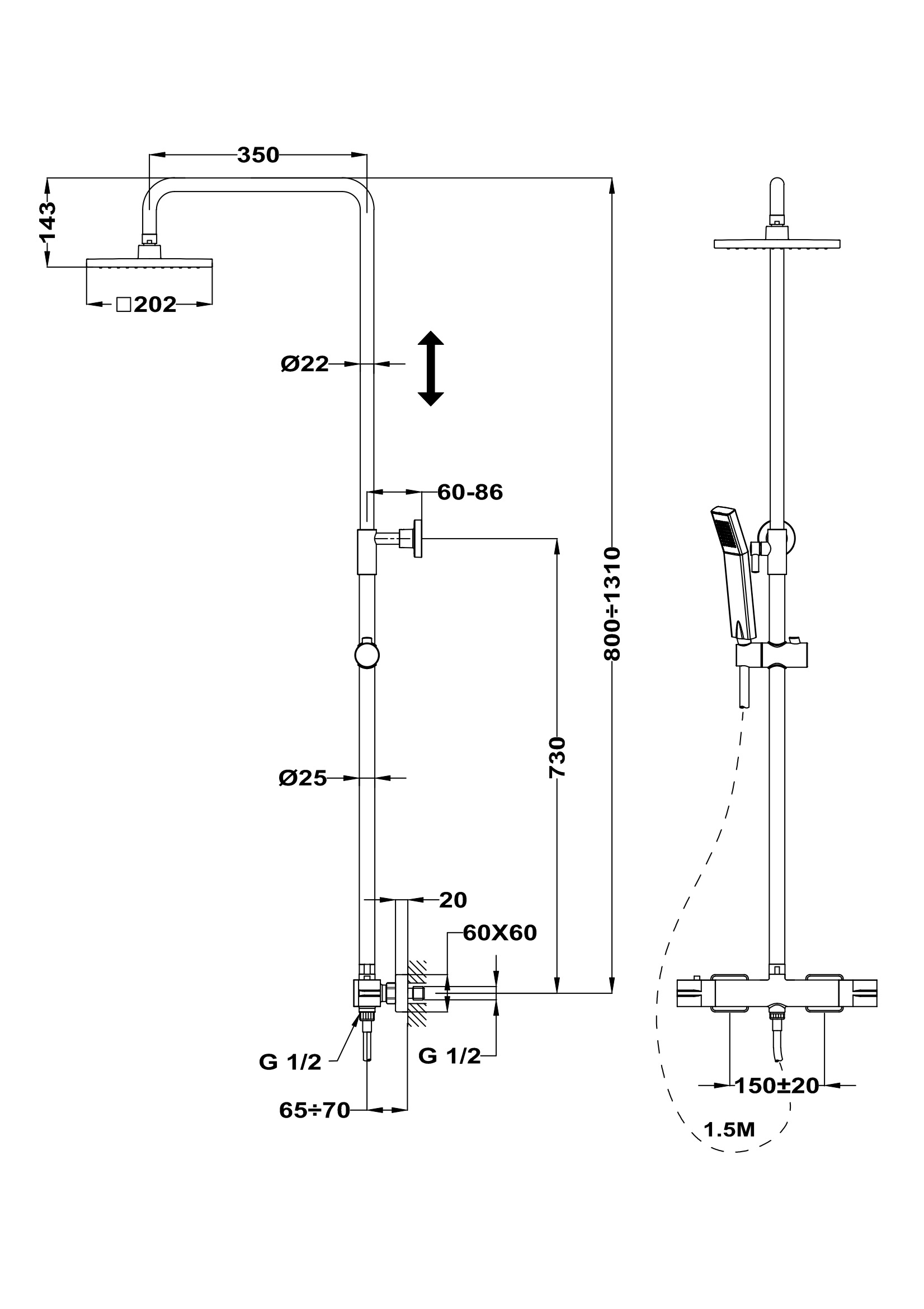 COLUMNA DE DUCHA TERMOSTATICA SOLLER (TEKA) - Imagen 3